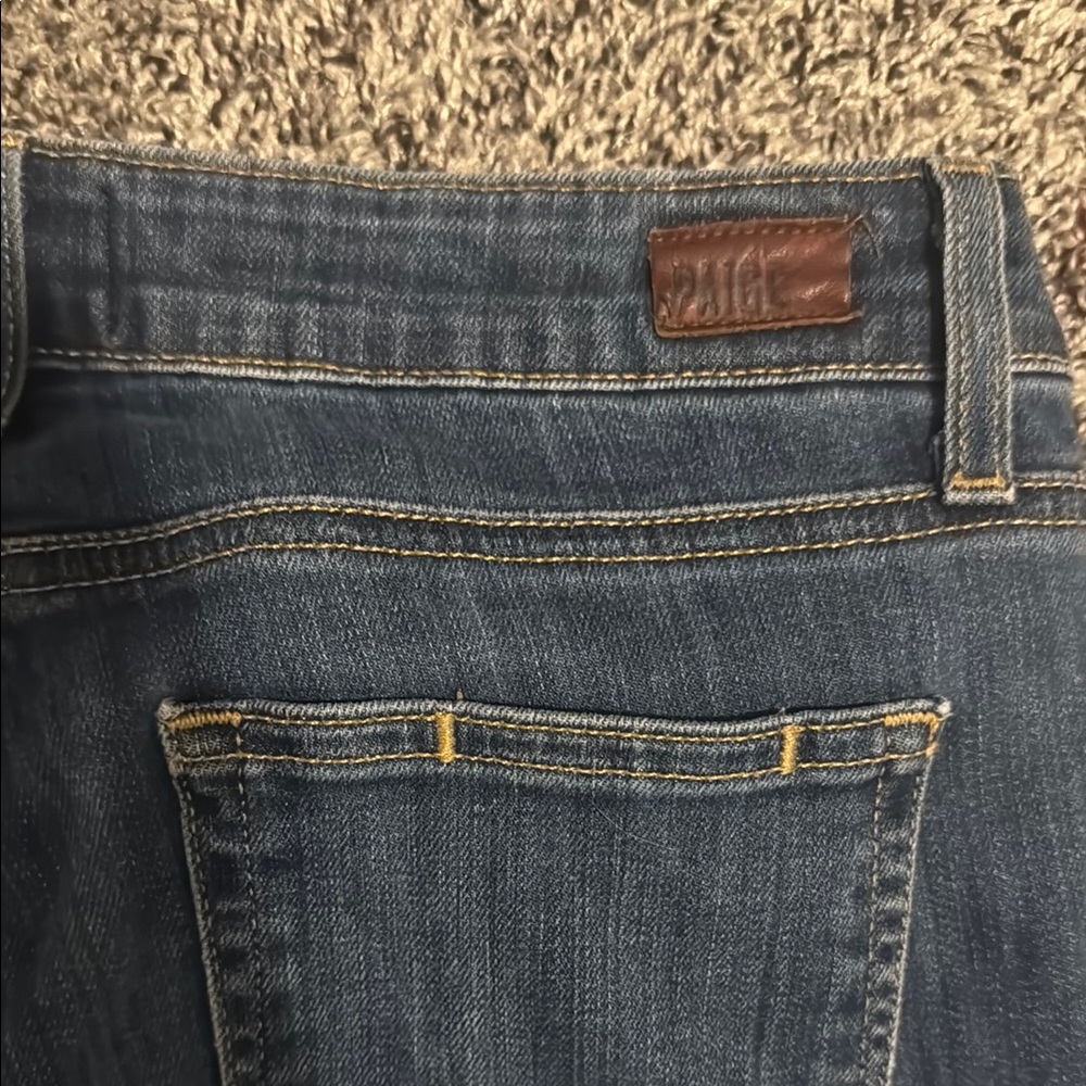 PAIGE Blue Denim Jeans with Classic Twill Weave